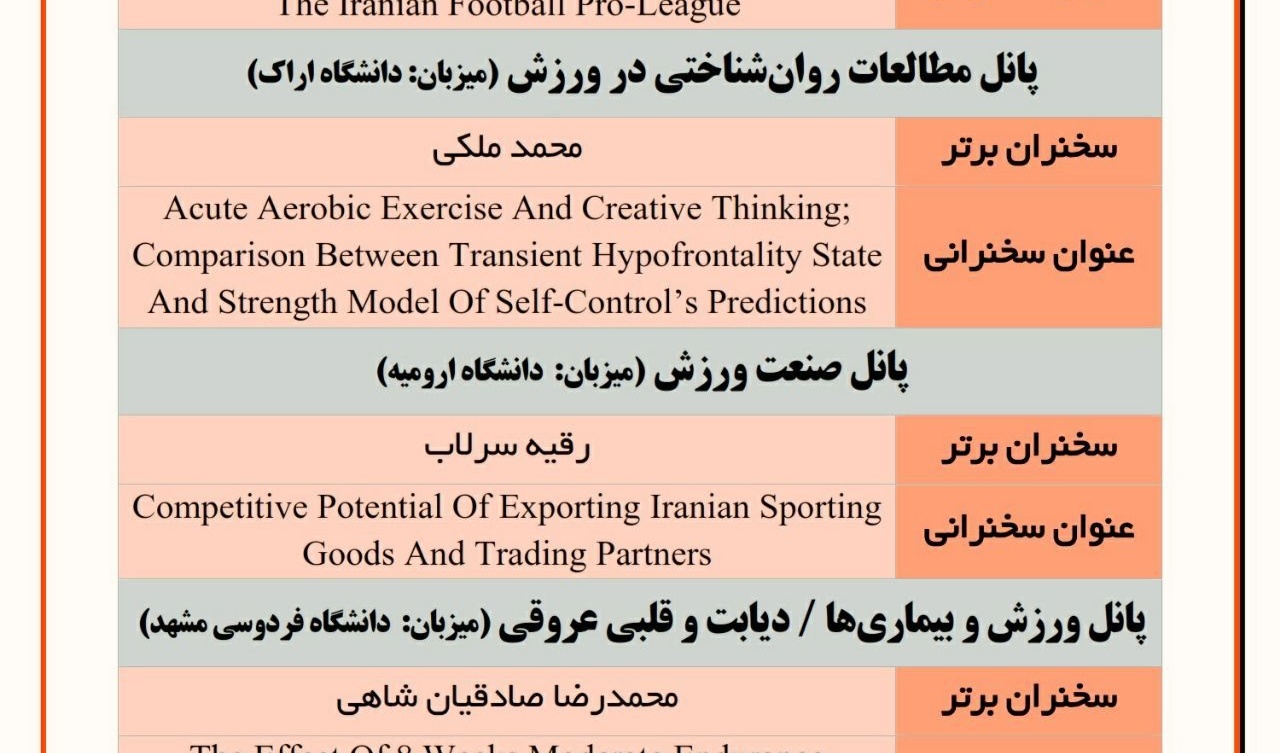 انتخاب عضو هیات علمی دانشکده علوم ورزشی دانشگاه ارومیه به عنوان سخنران برتر دوازدهمین همایش بین المللی علوم ورزشی